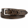 Cintura in Pelle Stampata Nera Artigianale - Nomad Handicraft