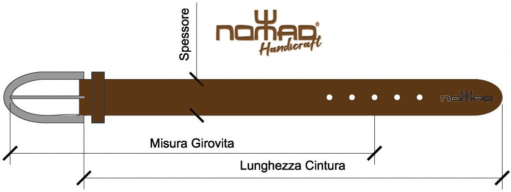 Cintura in Cuoio Milano Classica 3 cm - Nomad Handicraft