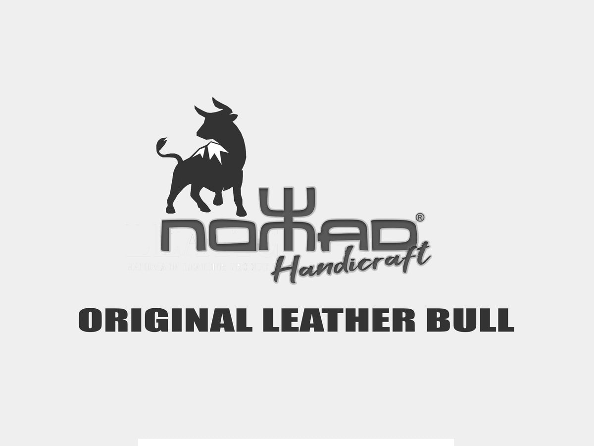Cintura in Pelle Stampata Nera Artigianale - Nomad Handicraft